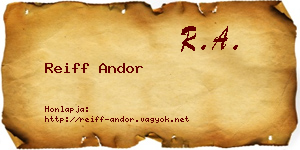Reiff Andor névjegykártya