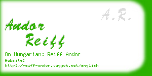 andor reiff business card
